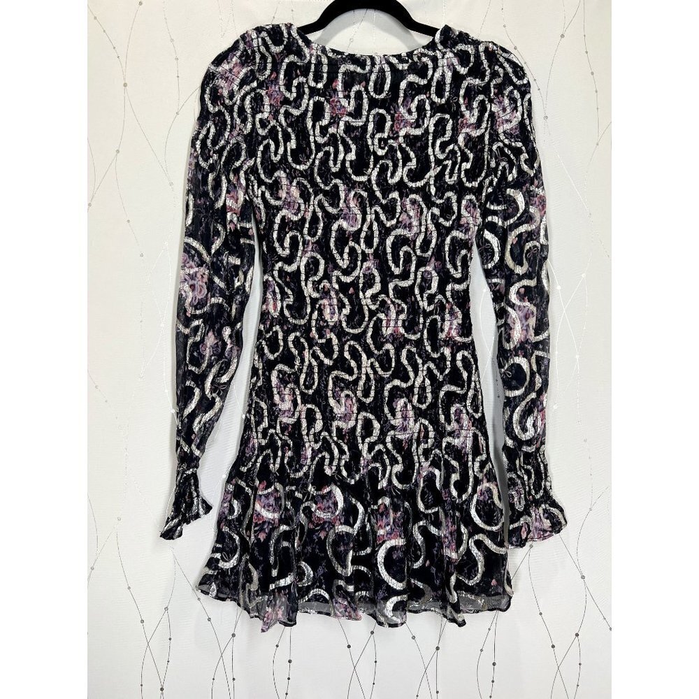 LoveShackFancy Black Silver Scarlett Mini Dress $495 - Picture 8 of 10